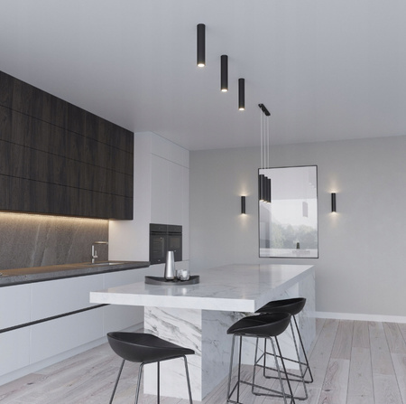 LAMPA KINKIEY TUBA CZARNA PODWÓJNA LED PWL 2x5W 3000K IP20