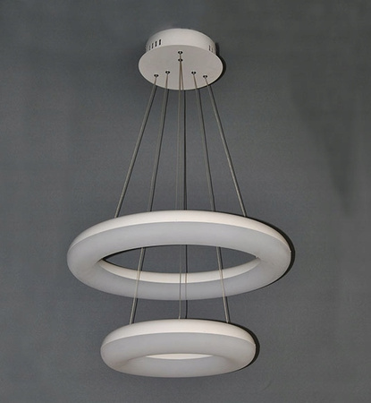 LAMPA SUFITOWA LAMPA WISZĄCA DWA PIERŚCIENIE LED BIAŁA PW 80W 4500K IP20