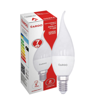 LED Żarówka VARGO C37 7W E14 665lm 4000K (V-115677)