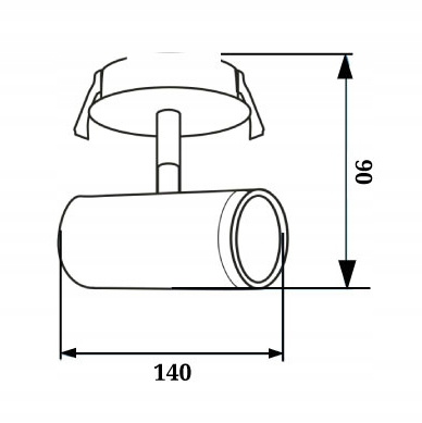 LAMPA ŚCIENNA KINKIET RUCHOMY TUBA LED PW 5W 4000K DO MONTAŻU PODTYNKOWEGO