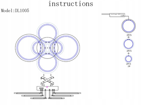 LAMPA SUFITOWA LED ZYRANDOL RING MATOWY BIAŁY 132W VARGO + PILOT