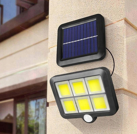 LAMPA SOLARNA Z CZUJNIKIEM RUCH ZMIERZCHU LED ZEWNĘTRZNA OGRODOWA + PILOT