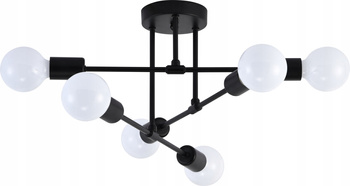 LAMPA SUFITOWA WISZĄCA LOFT 6*60W MATOWA CZARNA Ø460*230 VARGO
