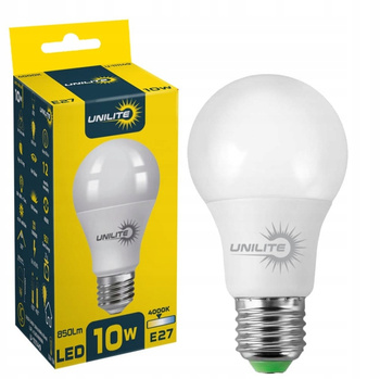 LED Żarówka UNILITE A60 10W E27 850lm 4000K (UL-111149)