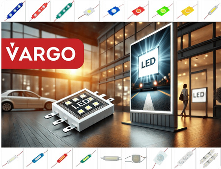 Moduł LED VARGO 24V 2.4W czerwony 48*30mm