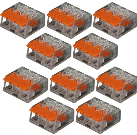 100 x SZYBKOZŁĄCZKA ZŁĄCZKA ELEKTRYCZNA KOSTKA VARGO DO KABLI 3 ZACISKI