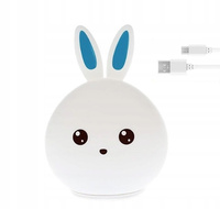 LAMPKA NOCNA VARGO LED zajączek (V-115737) niebieskie i różowe uszy