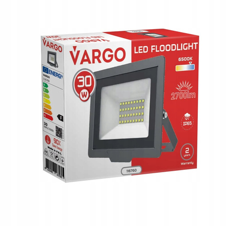 NAŚWIETLACZ REFLEKTOR LAMPA LED OGRODOWA GARAŻOWA DO OGRODU IP65 6500K 30W