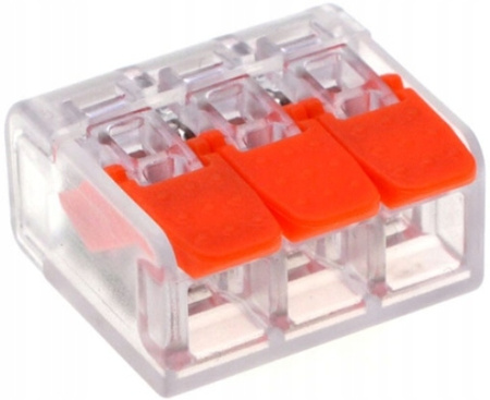 100 x SZYBKOZŁĄCZKA ZŁĄCZKA ELEKTRYCZNA KOSTKA VARGO DO KABLI 3 ZACISKI