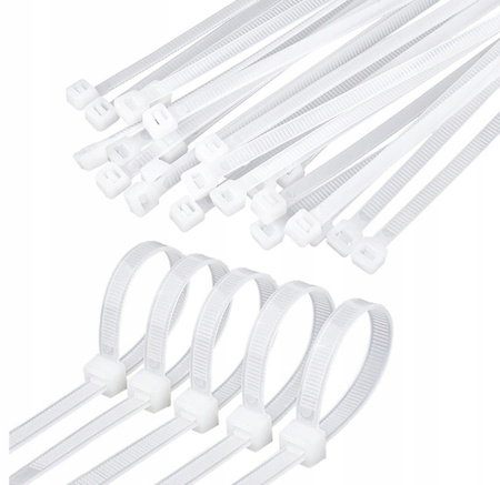 OPASKI BARDZO MOCNE ZACISKOWE TRYTYTKI TRYTKI KABLOWE BIAŁE 3×100mm 100SZT