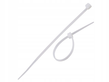 MOCNE OPASKI ZACISKOWE TRYTYTKI TRYTKI KABLOWE BIAŁE 5×200mm 100SZT