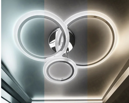 LAMPA LED RING CHROM 66W 3000-6500K PILOT REGULACJA ŚWIATŁA VARGO