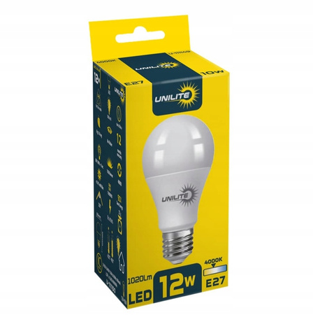 LED Żarówka UNILITE A60 12W E27 4000K (UL-111150)