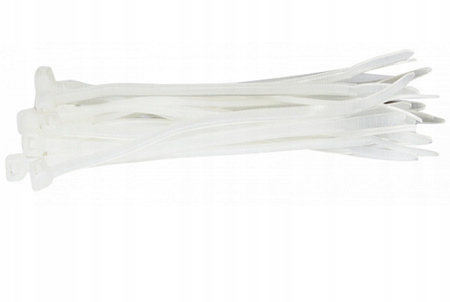 MOCNE OPASKI ZACISKOWE VARGO TRYTYTKI TRYTKI KABLOWE BIAŁE 5×400mm 100SZT