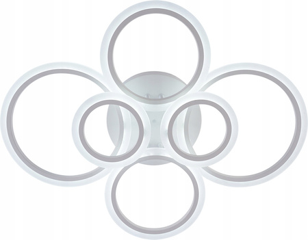 LAMPA SUFITOWA LED ZYRANDOL RING MATOWY BIAŁY 132W VARGO + PILOT