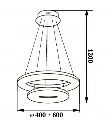 LAMPA SUFITOWA LAMPA WISZĄCA DWA PIERŚCIENIE LED BIAŁA PW 80W 4500K IP20