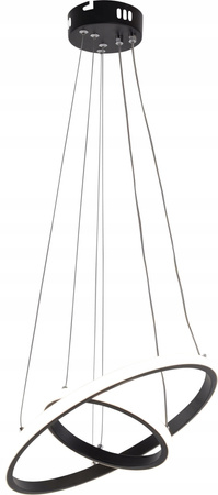 LAMPA WISZĄCA OPRAWA 2 PIERŚCIENIE LED 58 W MATOWA CZARNA VARGO