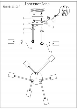LAMPA SUFITOWA WISZĄCA LOFT 6 E27 VARGO