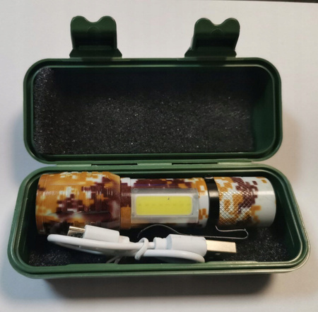 LATARKA LED VARGO WIELOFUNKCYJNA AKUMULATOROWA USB 3 TRYBY ZOOM