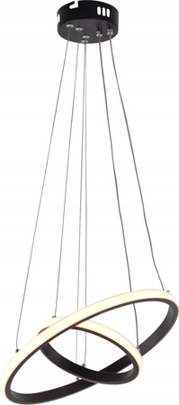 LAMPA WISZĄCA OPRAWA 2 PIERŚCIENIE LED 58 W MATOWA CZARNA VARGO