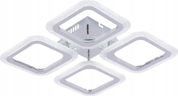 LAMPA SUFITOWA LED 64W PILOT 3 TRYBY ŚWIATŁA NOWOCZESNA CHROM VARGO