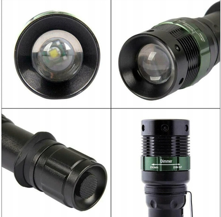 LATARKA LED VARGO MOCNA AKUMULATOROWA WIELOFUNKCYJNA CZARNA