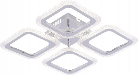 LAMPA SUFITOWA LED 64W PILOT 3 TRYBY ŚWIATŁA NOWOCZESNA CHROM VARGO