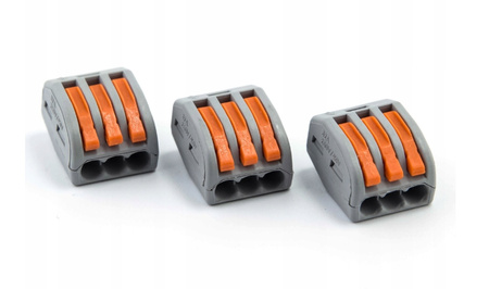 SZYBKOZŁĄCZKA KOSTKA ELEKTRYCZNA ZŁĄCZKA ZACISK DO KABLI 3 ZACISKI VARGO