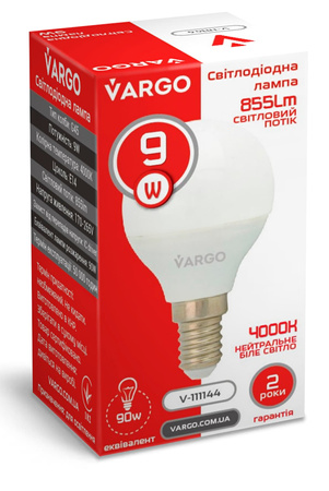 LED Żarówka VARGO G45 9W E14 855lm 4000K (V-111144)