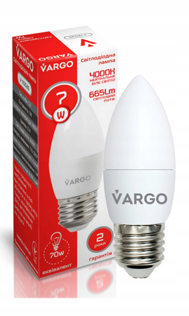 LED Żarówka VARGO C37 7W E27 665lm 4000K (V-110525)
