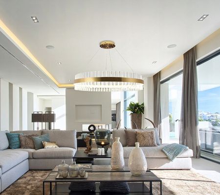 ZYRANDOL KRYSZTALOWY ZŁOTY LED90W VARGO