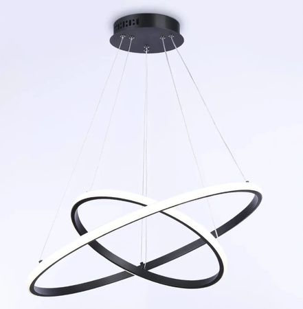 LAMPA WISZĄCA OPRAWA 2 PIERŚCIENIE LED 58 W MATOWA CZARNA VARGO