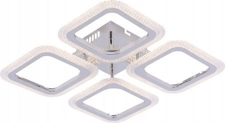 LAMPA SUFITOWA LED 64W PILOT 3 TRYBY ŚWIATŁA NOWOCZESNA CHROM VARGO