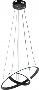 LAMPA WISZĄCA OPRAWA 2 PIERŚCIENIE LED 58 W MATOWA CZARNA VARGO