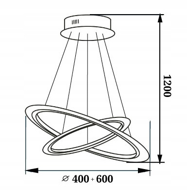 LAMPA SUFITOWA LAMPA WISZĄCA DWA PIERŚCIENIE LED BIAŁA PW 50W 4500K IP20