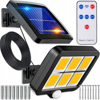 LAMPA SOLARNA Z CZUJNIKIEM RUCH ZMIERZCHU LED ZEWNĘTRZNA OGRODOWA + PILOT