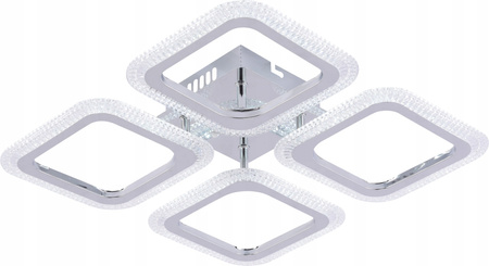 LAMPA SUFITOWA LED 64W PILOT 3 TRYBY ŚWIATŁA NOWOCZESNA CHROM VARGO