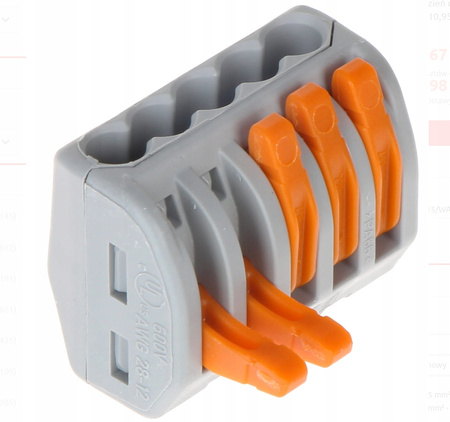 SZYBKOZŁĄCZKA KOSTKA ELEKTRYCZNA ZŁĄCZKA ZACISK DO KABLI 5P VARGO