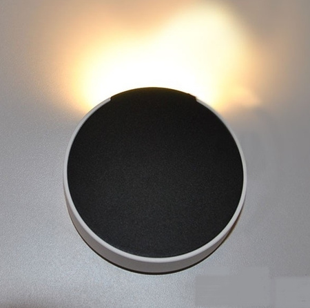 LAMPA ŚCIENNA OKRĄGŁY NOWOCZESNY KINKIET PW 3W LED 10.5 cm 3000K CZARNY