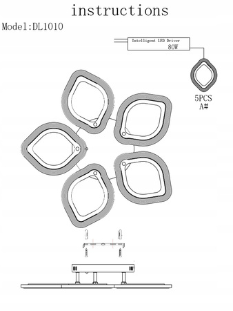 LAMPA SUFITOWA LED ZYRANDOL BIAŁY MATOWY 70W VARGO