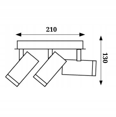 LAMPA KINKIEY TUBA CZARNA POTRÓJNA LED PWL 3x5W 4000K IP20