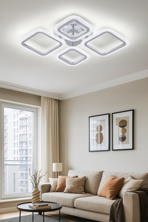 LAMPA LED CHROM 72W Z PILOTEM 3 KOLORY ŚWIATŁA NOWOCZESNA SUFITOWA VARGO