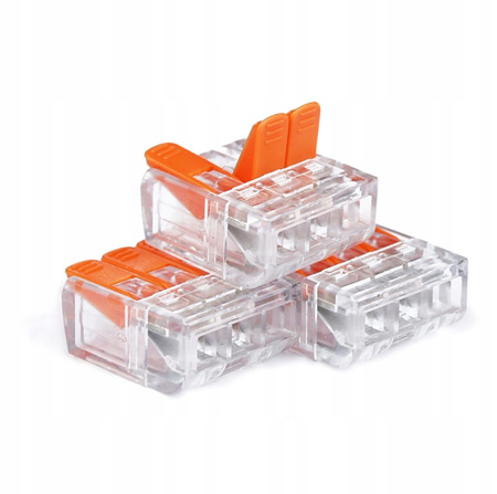 100 x SZYBKOZŁĄCZKA ZŁĄCZKA ELEKTRYCZNA KOSTKA VARGO DO KABLI 3 ZACISKI