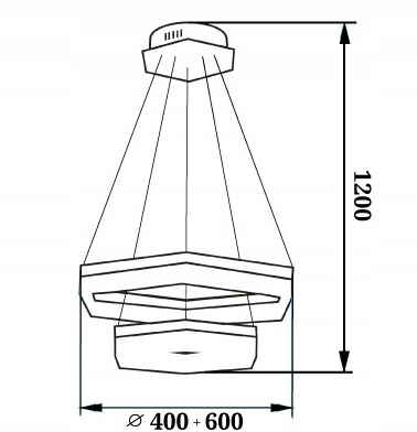 LAMPA SUFITOWA LAMPA WISZĄCA DWA PIERŚCIENIE LED BIAŁA PW 50W 4500K IP20