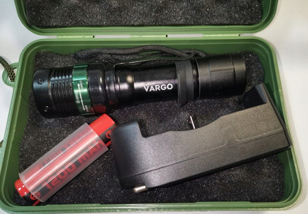 LATARKA LED VARGO MOCNA AKUMULATOROWA WIELOFUNKCYJNA CZARNA