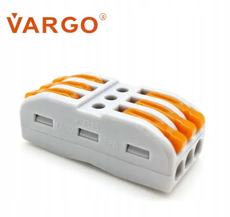 SZYBKOZŁĄCZKA KOSTKA ELEKTRYCZNA ZŁĄCZKA ZACISK 3/3 VARGO