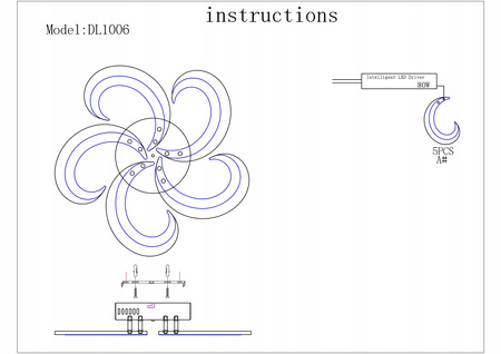 LAMPA SUFITOWA LED ZYRANDOL BIAŁY 70W PILOT REGULACJA ŚWIATŁA VARGO