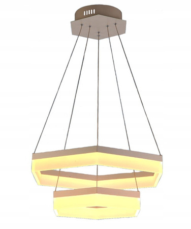 LAMPA SUFITOWA LAMPA WISZĄCA DWA PIERŚCIENIE LED BIAŁA PW 50W 4500K IP20