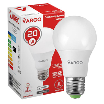 LED Żarówka VARGO A80 20W E27 1900lm 4000K (V-116014)