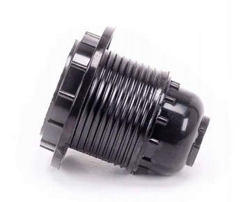 Czarne bakelitowe gniazdo E27 z pierścieniem (4A, 250V)